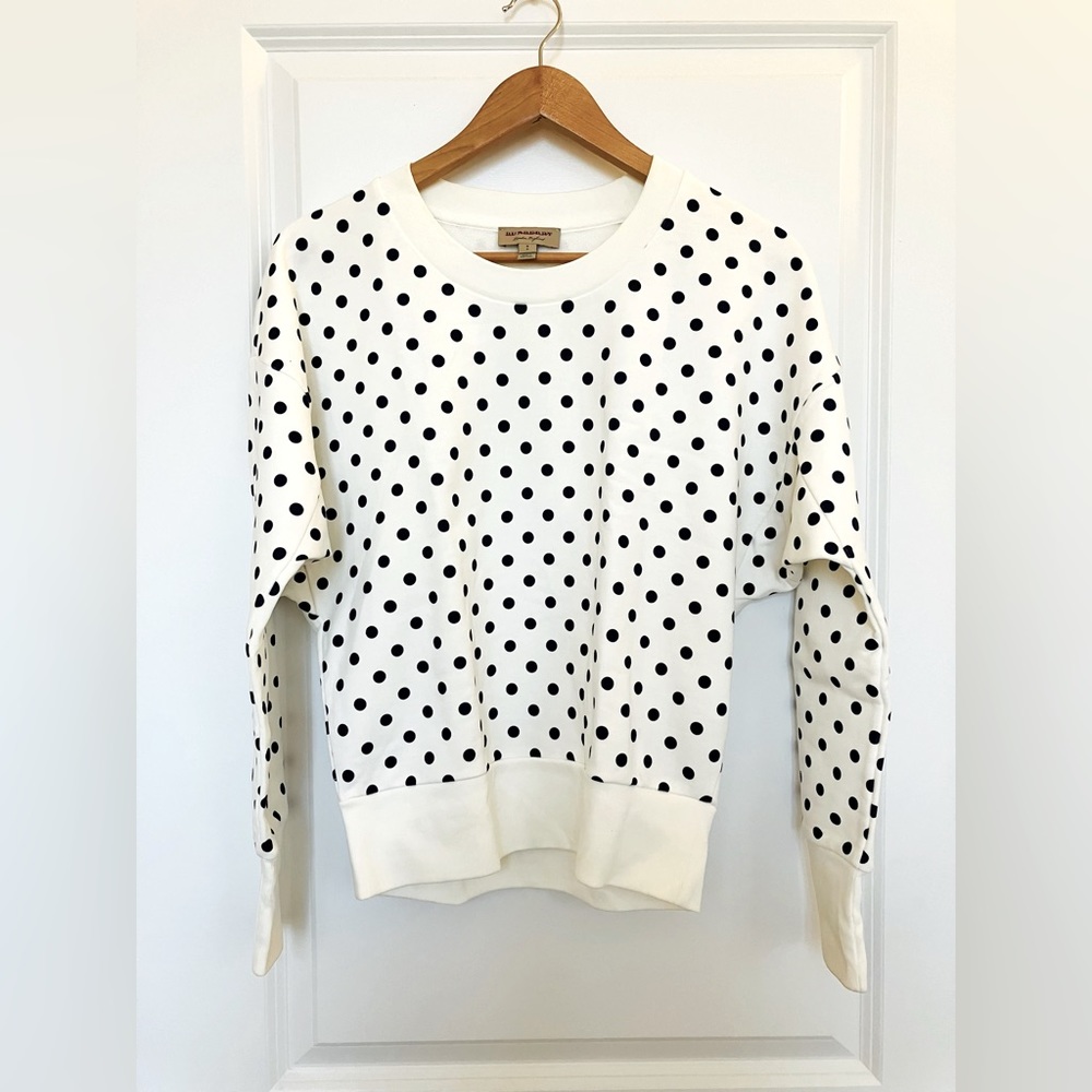 Burberry Dolman Sleeve Polka Dot Sweatshirt